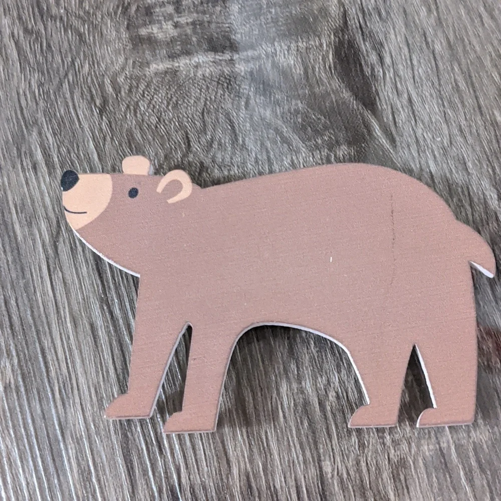 Little Wooden Set Of 10 Forest Animals Fox Turtle Bear Raccoons Squirrel Owls